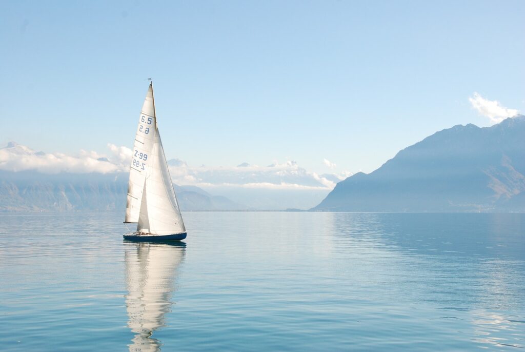 lake, boat, water